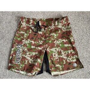Crossfit Shorts Geometric Camo MMA Board Shorts Hook & Loop Closure Size 2XL